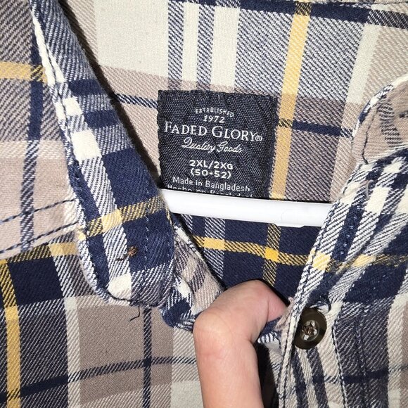 Men Faded Glory Button Shirt 2XL - Picture 2 of 3